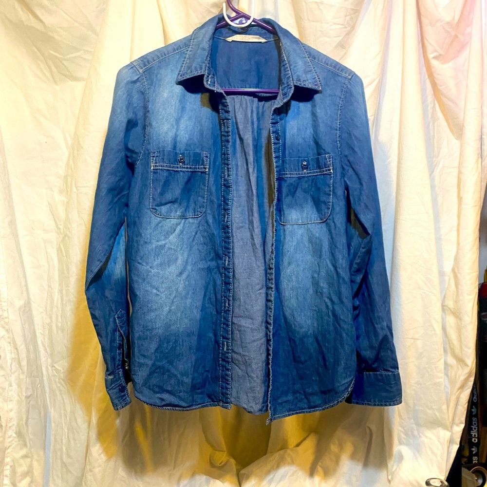 Vanilla star blue denim long sleeve shirt